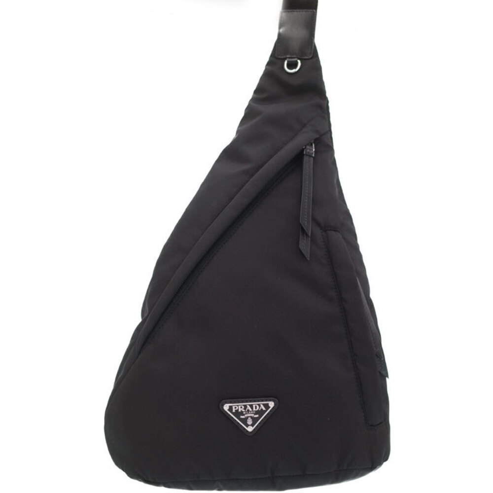 Prada Re Nylon Leather Backpack hybrid accessory shoulder bag Black